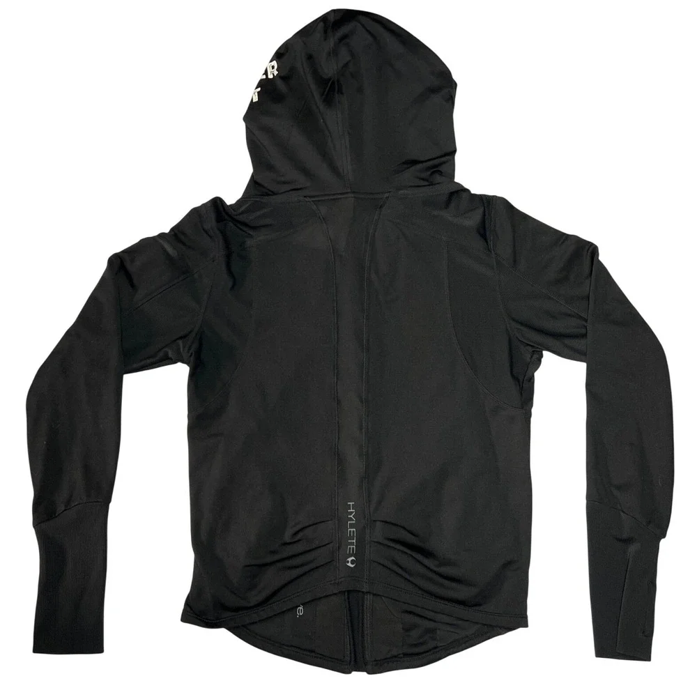 Hylete Performance Training Jacket Womens‎ Medium Black Hooded EUC